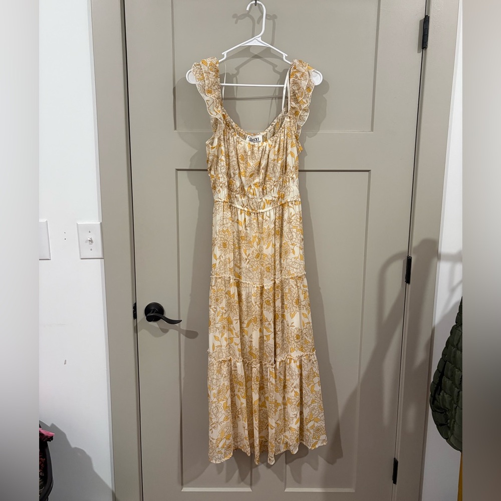 Cream and Yellow Floral Dress